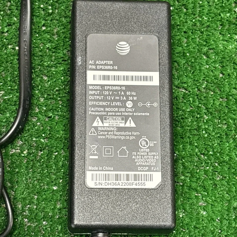 ATT AC Adapter Model EPS36R0-16,12V 3A,36 W‎